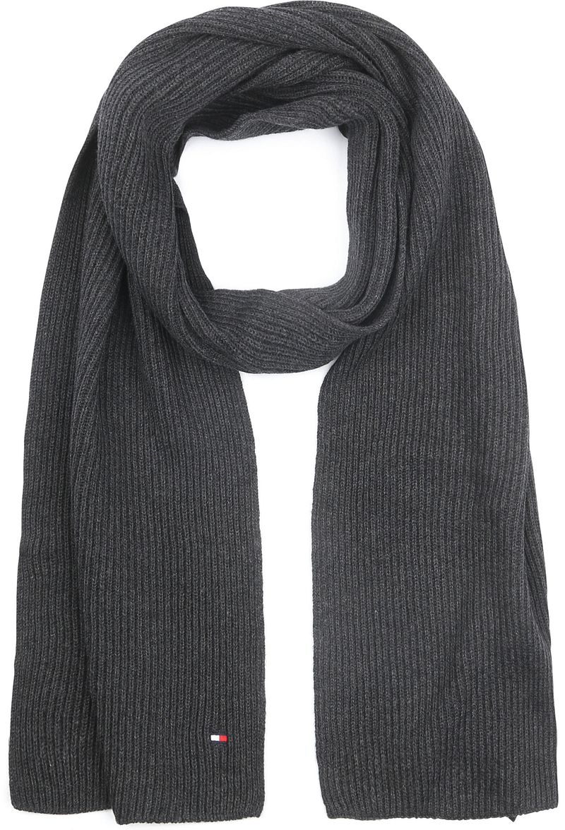 Tommy Hilfiger Rib Schal Anthrazit - von Tommy Hilfiger