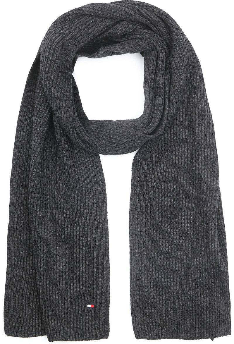 Tommy Hilfiger Rib Schal Anthrazit - von Tommy Hilfiger