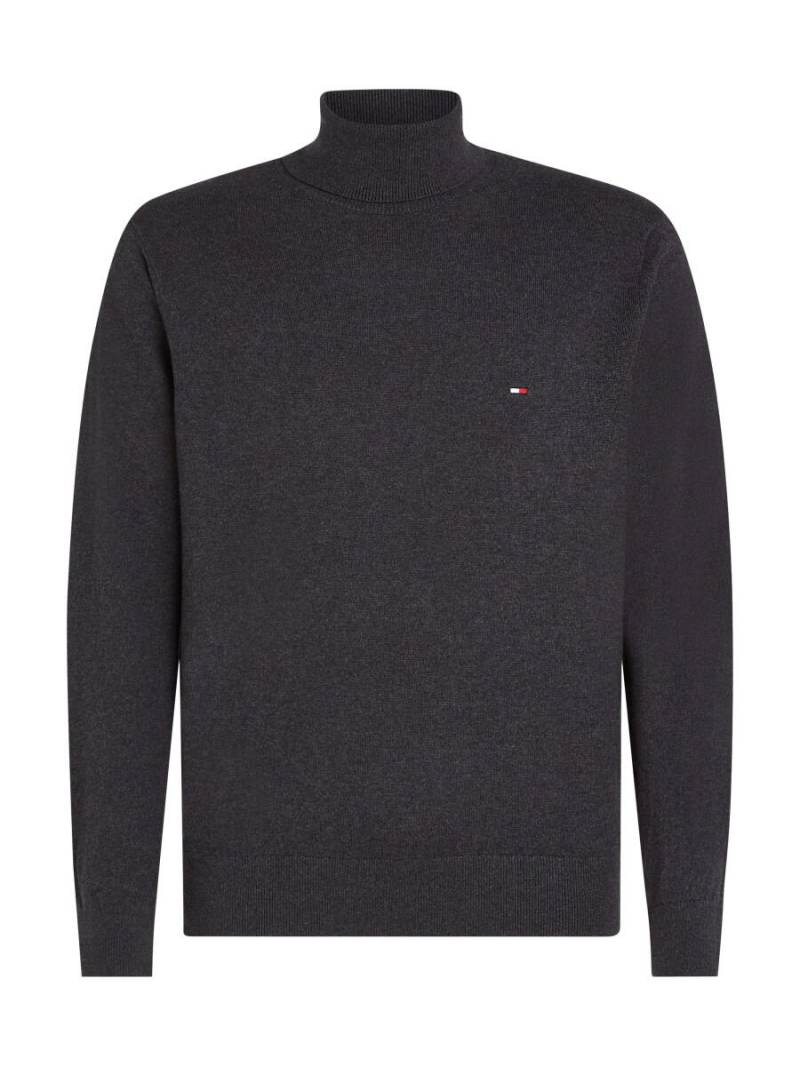 Tommy Hilfiger - Rollkragenpullover aus Baumwoll-Kaschmirmix grau - Gr. - L von Tommy Hilfiger