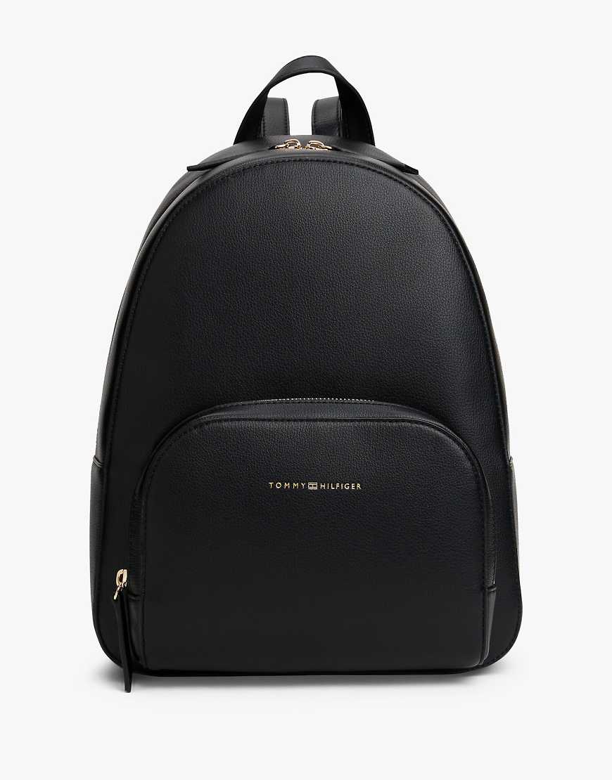 Tommy Hilfiger - Rucksack in Schwarz mit Metallic-Logo und genarbtem Finish von Tommy Hilfiger