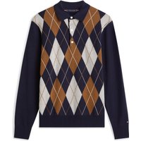 Tommy Hilfiger Rugbyshirt aus einem gemusterten Baumwollstrick in XL von Tommy Hilfiger