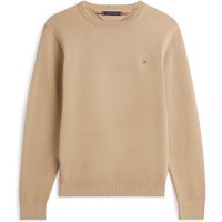 Tommy Hilfiger Rundhals-Pullover aus Baumwolle mit Struktur und Logo-Aufnäher in L von Tommy Hilfiger