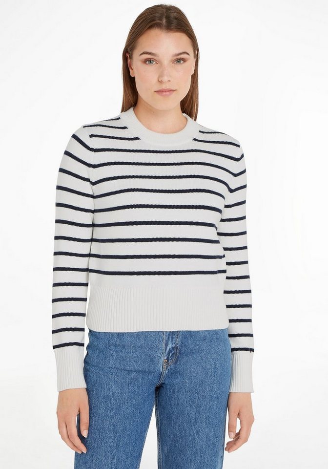 Tommy Hilfiger Rundhalspullover 1985 CO JRSY STITCH STP C-NK SWT im Steifen-Design von Tommy Hilfiger