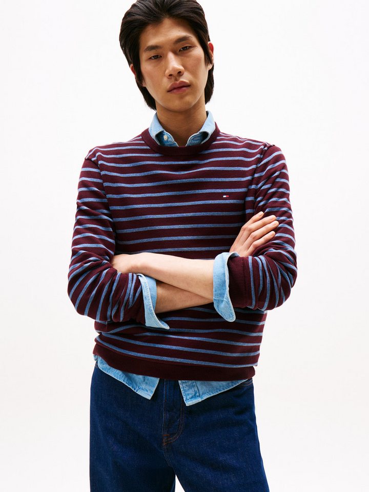 Tommy Hilfiger Rundhalspullover ESSENTIAL COTTON CREW NECK 100% Baumwolle Crewneck Regular Fit Premium Mode von Tommy Hilfiger
