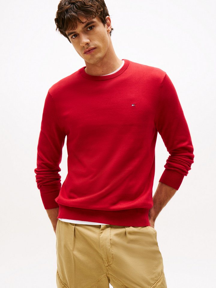 Tommy Hilfiger Rundhalspullover ESSENTIAL COTTON CREW NECK 100% Baumwolle Crewneck Regular Fit Premium Mode von Tommy Hilfiger