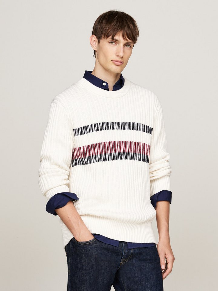 Tommy Hilfiger Rundhalspullover GLOBAL STRIPE CHUNKY RIB C NK mit auffälligem Color Block-Design Tommy Hilfiger Rundhalspullover GLOBAL STRIPE CHUNKY RIB C NK mit auffälligem Color Block-Design von Tommy Hilfiger