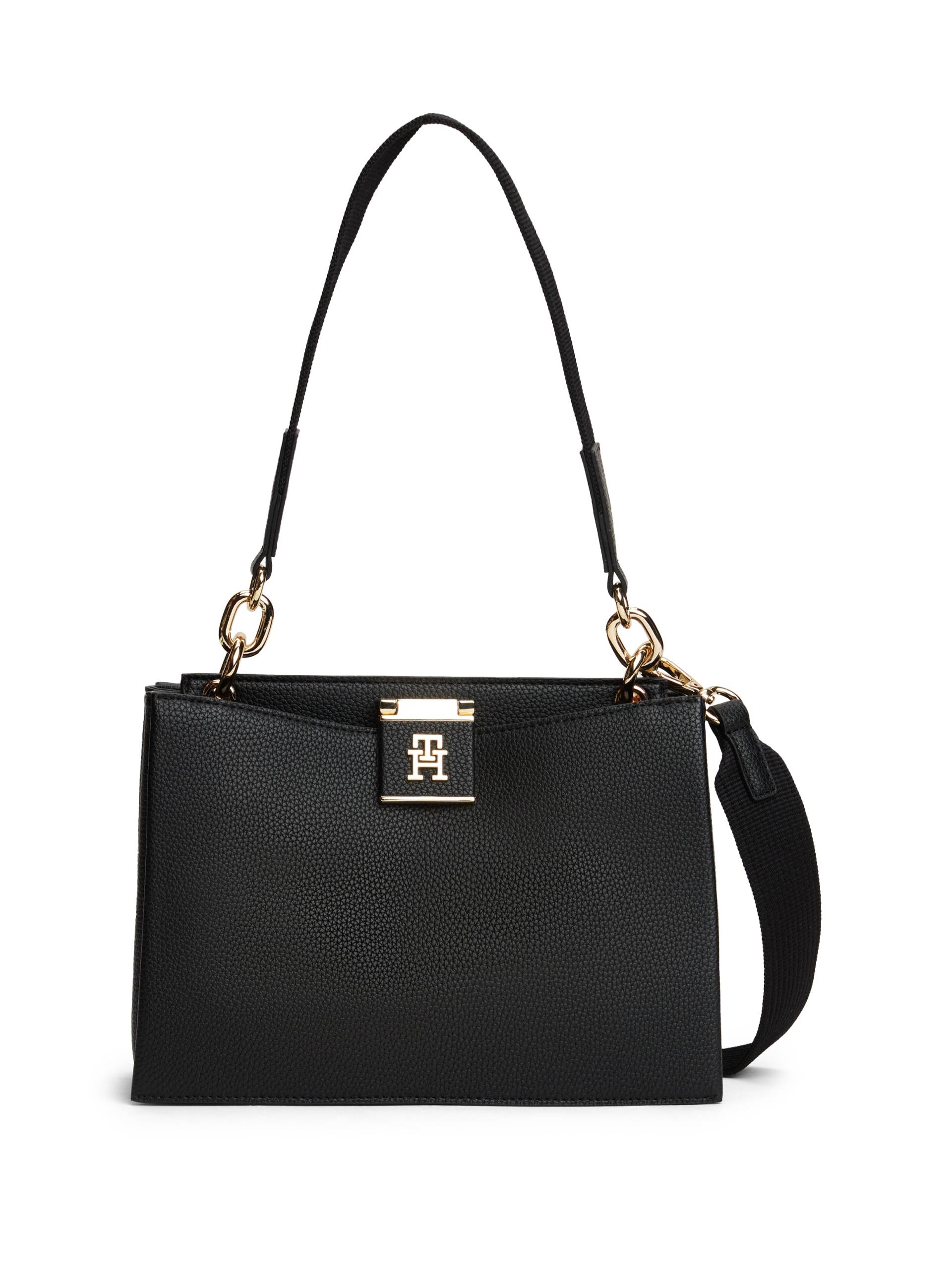 Tommy Hilfiger Satchel "TH HER MED SATCHEL", Damen Handtasche, Tragetasche, Umhängetasche mit TH- Steckverschluss von Tommy Hilfiger