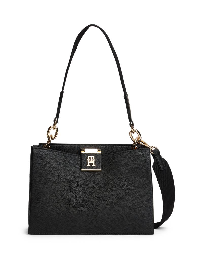 Tommy Hilfiger Satchel "TH HER MED SATCHEL", Damen Handtasche, Tragetasche, Umhängetasche mit TH- Steckverschluss von Tommy Hilfiger