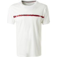 Tommy Hilfiger Herren T-Shirt weiß Baumwolle unifarben von Tommy Hilfiger