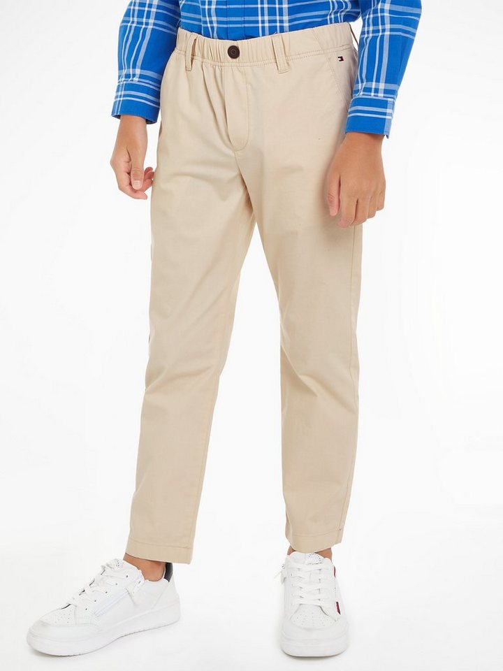 Tommy Hilfiger Schlupfhose POPLIN LONG PANTS (4-tlg) Kinder bis 16 Jahre, Taillenbund auf Gummizug von Tommy Hilfiger