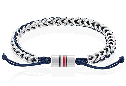 Tommy Hilfiger Jewelry Herren-Armband aus Edelstahl und Nylon verflochten mit verstellbarem Verschluss - Erhältlich in verschiedenen Farben von Tommy Hilfiger