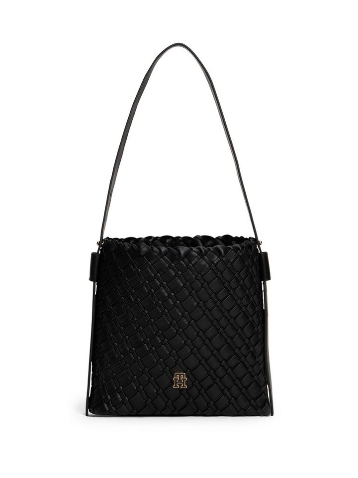 Tommy Hilfiger Schultertasche TH BRAIDED SHOULDER BAG, Damen Tragetasche, Umhängetasche, Abendtasche mit TH-Logo von Tommy Hilfiger