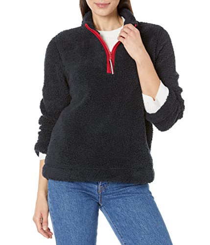 Tommy Hilfiger Sherpajacke für Damen mit Viertelreißverschluss, Sky Captain Quarter Zip, XL Tommy Hilfiger Sherpajacke für Damen mit Viertelreißverschluss, Sky Captain Quarter Zip, XL von Tommy Hilfiger