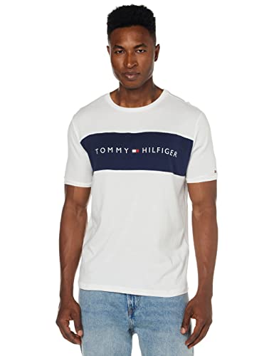 Tommy Hilfiger Shirt Herren, weiß - marine, L von Tommy Hilfiger