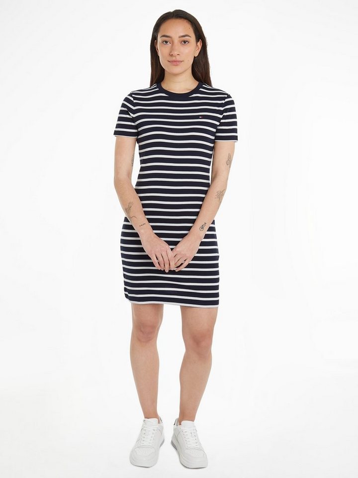 Tommy Hilfiger Shirtkleid NEW CODY STR SLIM SHORT DRS SS mit allover Streifendessin, Logo-Flag von Tommy Hilfiger