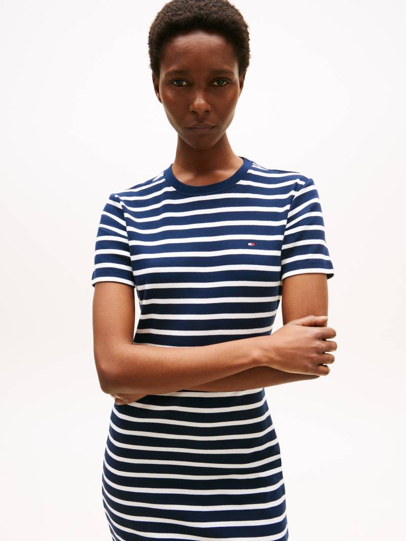 Tommy Hilfiger Shirtkleid "NEW CODY STR SLIM SHORT DRS SS" mit allover Streifendessin, Logo-Flag von Tommy Hilfiger