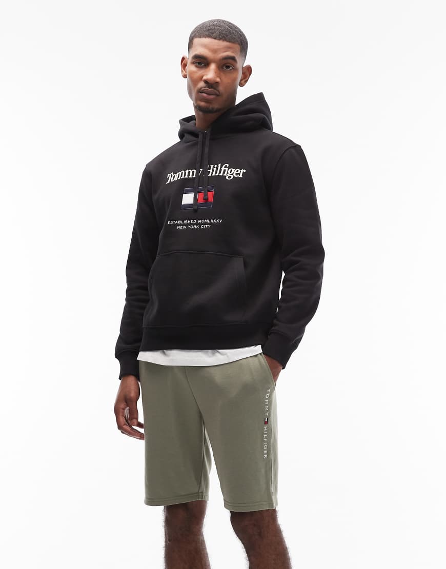 Tommy Hilfiger - Shorts aus Jersey in Salbeigrün von Tommy Hilfiger