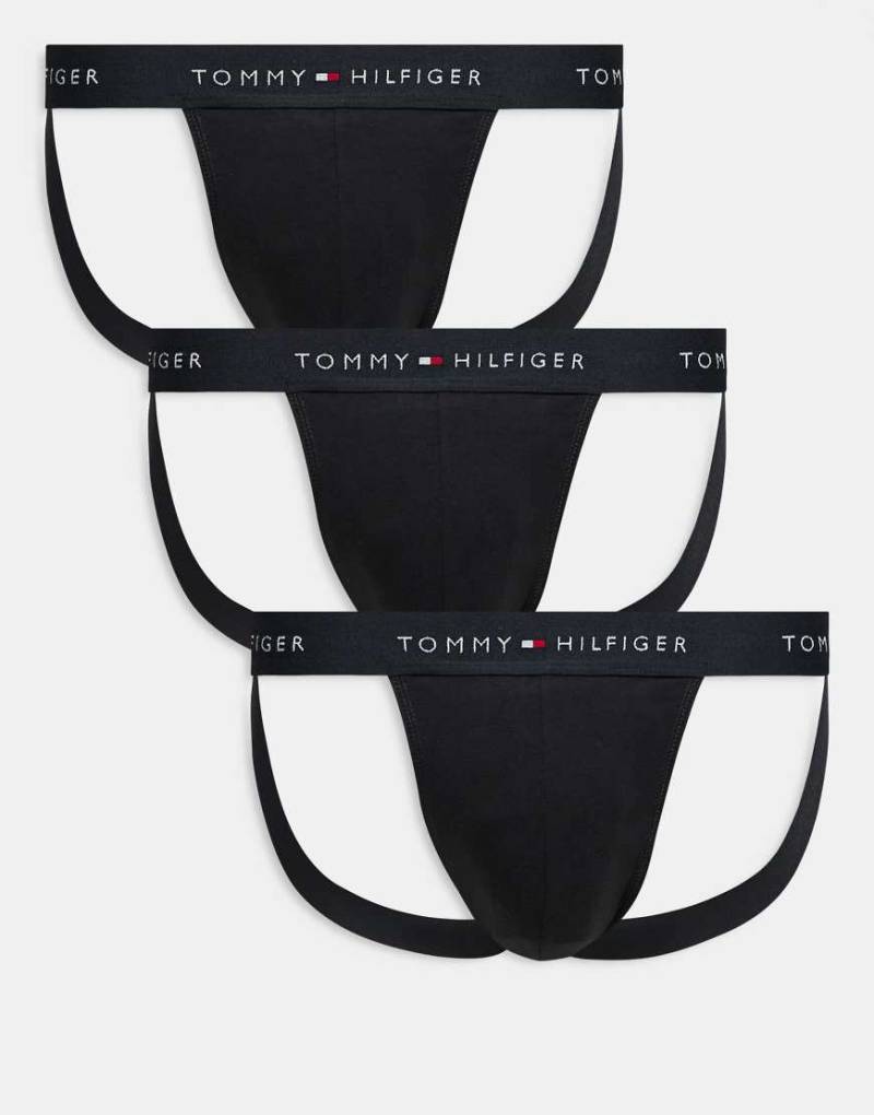 Tommy Hilfiger - Signature Cotton Essentials - 3er-Pack Basic-Jockstraps aus Baumwolle in Schwarz von Tommy Hilfiger
