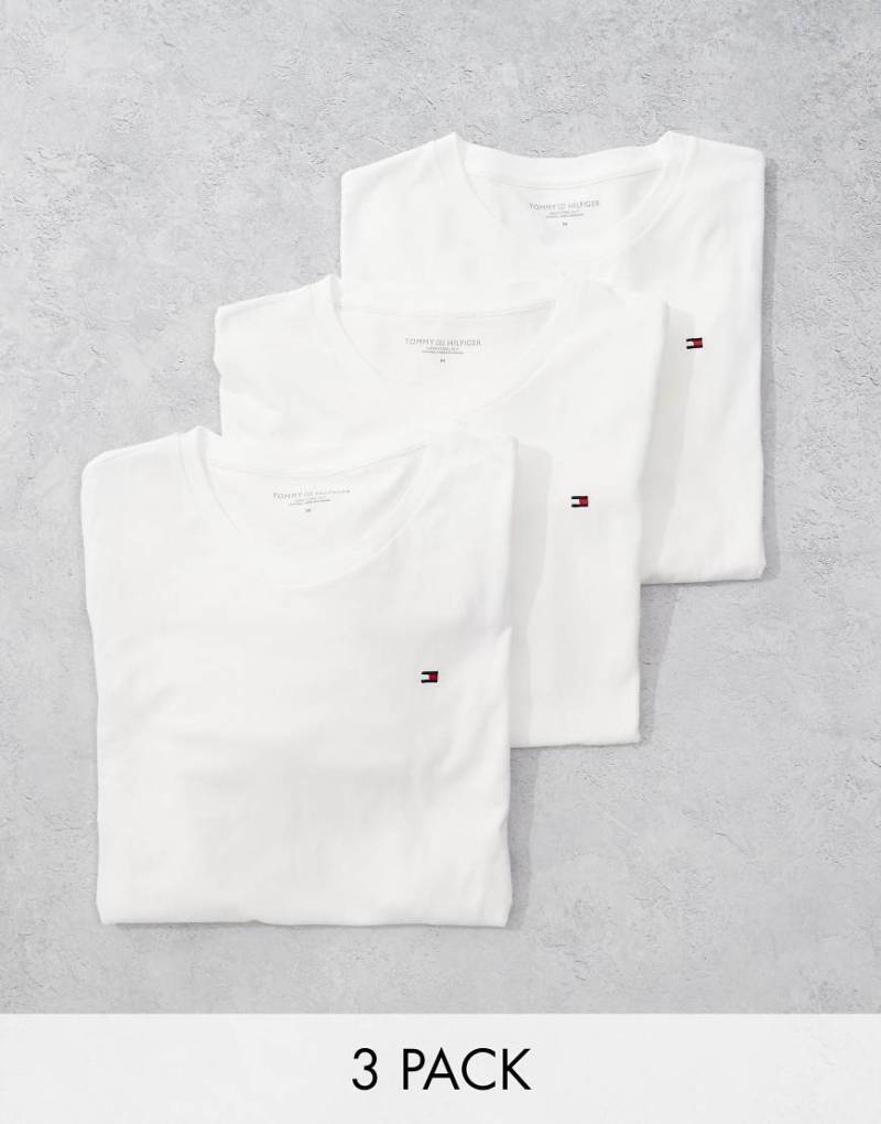 Tommy Hilfiger - Signature Essential - 3er-Pack T-Shirts in Weiß mit Flaggenlogo von Tommy Hilfiger