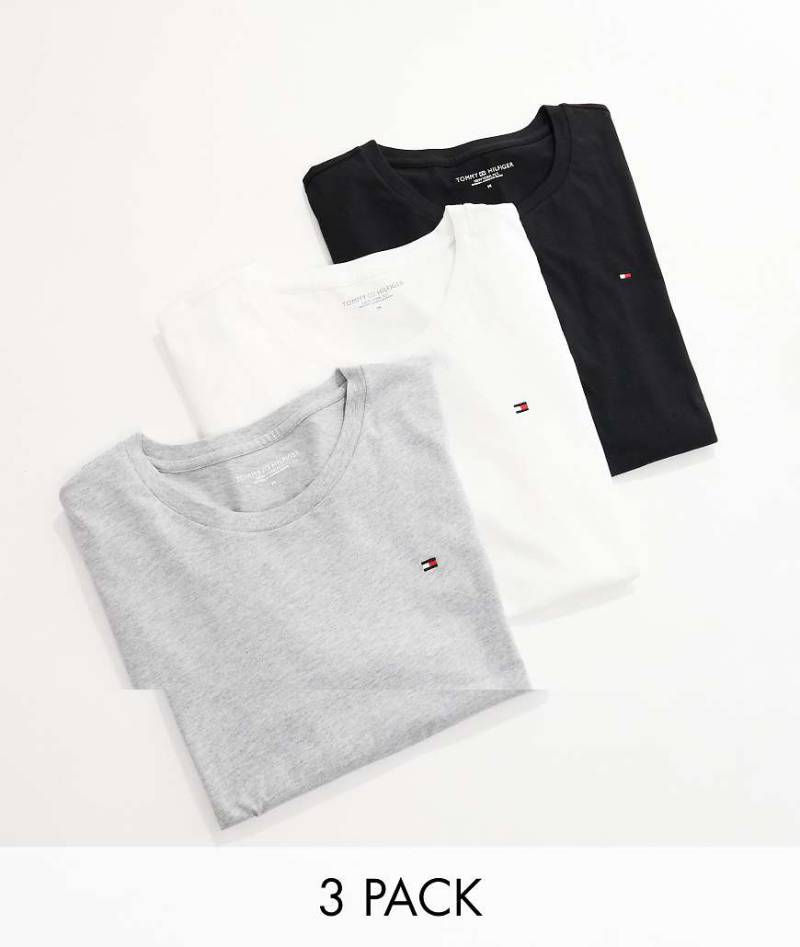 Tommy Hilfiger - Signature Essential - 3er-Pack T-Shirts in verschiedenen Farben mit Flaggenlogo-Bunt von Tommy Hilfiger