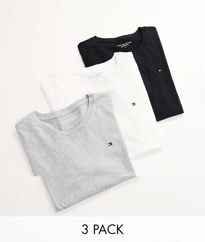 Tommy Hilfiger - Signature Essential - 3er-Pack T-Shirts in verschiedenen Farben mit Flaggenlogo-Bunt von Tommy Hilfiger