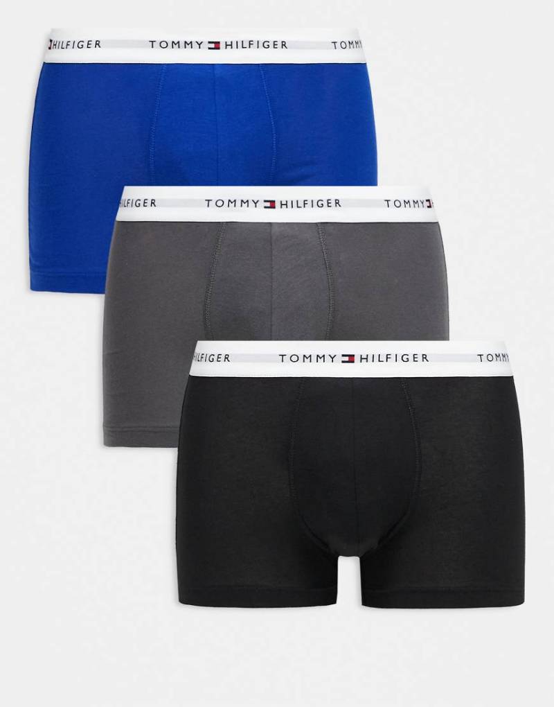 Tommy Hilfiger - Signature Essentials - 3er-Pack Unterhosen aus Baumwolle in Schwarz, Grau und Blau-Bunt von Tommy Hilfiger