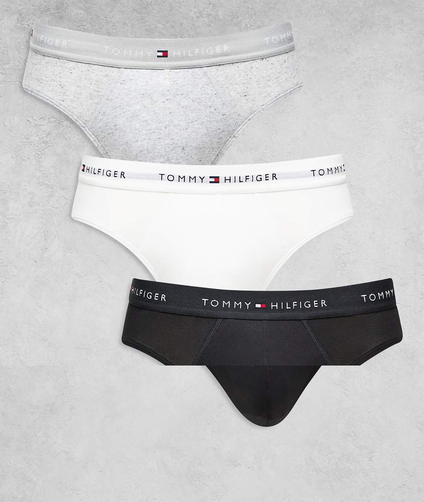 Tommy Hilfiger - Signature Essentials - 3er-Pack Unterhosen aus Baumwolle in Schwarz/Weiß/Grau-Bunt von Tommy Hilfiger