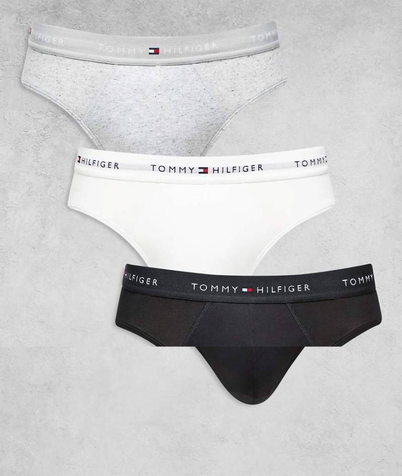 Tommy Hilfiger - Signature Essentials - 3er-Pack Unterhosen aus Baumwolle in Schwarz/Weiß/Grau-Bunt von Tommy Hilfiger