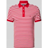Tommy Hilfiger Slim Fit Poloshirt mit Label-Stitching in Rot, Größe XL von Tommy Hilfiger