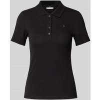 Tommy Hilfiger Slim Fit Poloshirt mit Logo-Stitching Modell '1985' in Black, Größe M von Tommy Hilfiger