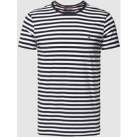 Tommy Hilfiger Slim Fit T-Shirt mit Logo-Stitching in Marine, Größe XL von Tommy Hilfiger