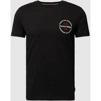 Tommy Hilfiger Slim Fit T-Shirt mit Rundhalsausschnitt in Black, Größe M von Tommy Hilfiger