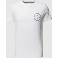 Tommy Hilfiger Slim Fit T-Shirt mit Rundhalsausschnitt in Weiss, Größe M von Tommy Hilfiger