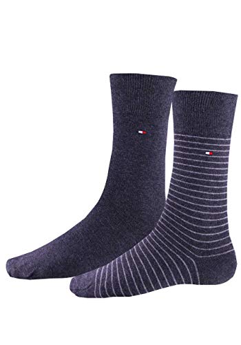 Tommy Hilfiger Small Stripes Herren Socks (2er Pack),anthracite,43/46 von Tommy Hilfiger