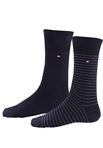 Tommy Hilfiger Small Stripes Herren Socks (2er Pack),Schwarz,43/46 von Tommy Hilfiger