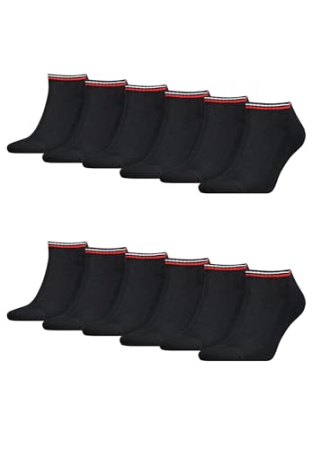 Tommy Hilfiger Sneaker Socken Herren & Damen Füsslinge 12-er Pack, Farbe:Schwarz, Socken & Strümpfe:39-42 von Tommy Hilfiger