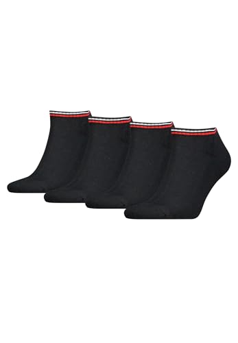 Tommy Hilfiger Sneaker Socken Herren & Damen Füsslinge 4-er Pack, Farbe:Schwarz, Socken & Strümpfe:35-38 von Tommy Hilfiger