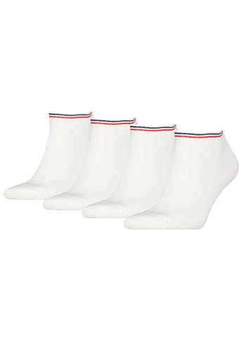 Tommy Hilfiger Sneaker Socken Herren & Damen Füsslinge 4-er Pack, Farbe:Weiss, Socken & Strümpfe:35-38 von Tommy Hilfiger