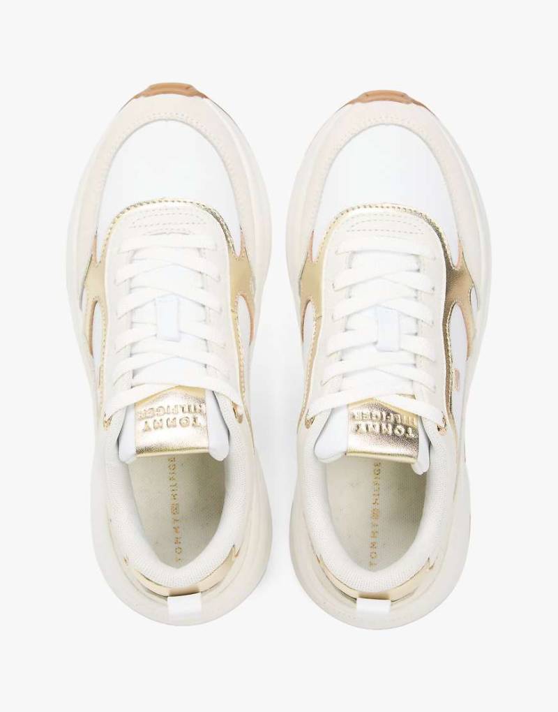 Tommy Hilfiger - Sneaker aus Leder in Metallic-Gold mit dicker Sohle-Goldfarben von Tommy Hilfiger