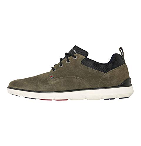 Tommy Hilfiger Sneaker aus Wildleder, mit Sohle, - oliv - Größe: 43 EU von Tommy Hilfiger