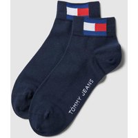 Tommy Hilfiger Sneakersocken mit Logo-Print im 2er-Pack in Marine, Größe 43/46 von Tommy Hilfiger