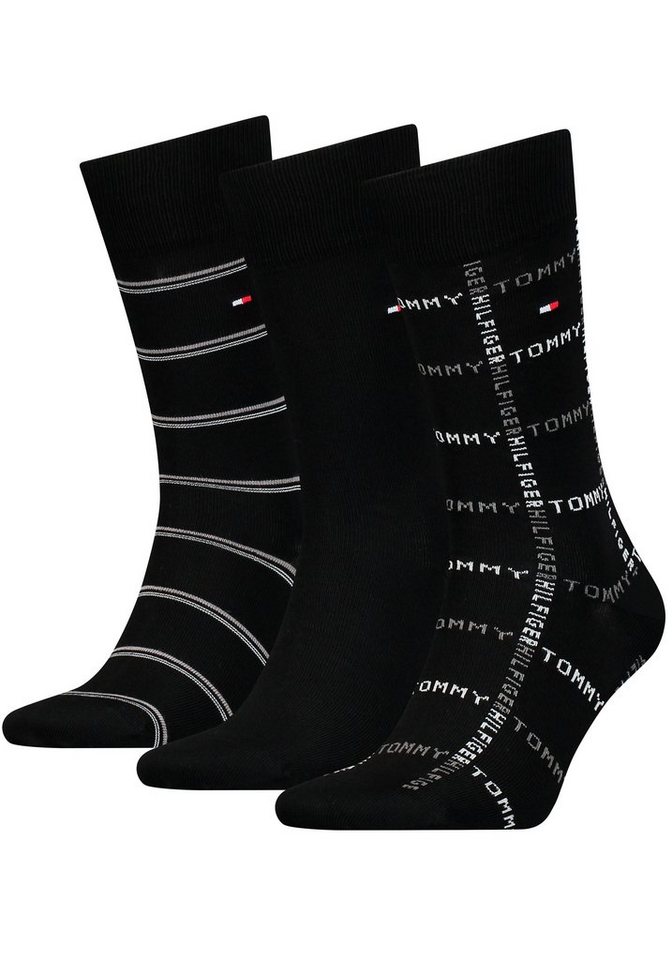 Tommy Hilfiger Socken (Packung, 3-Paar) TH MEN SOCK 3P GIFTBOX GRID STRIPE von Tommy Hilfiger