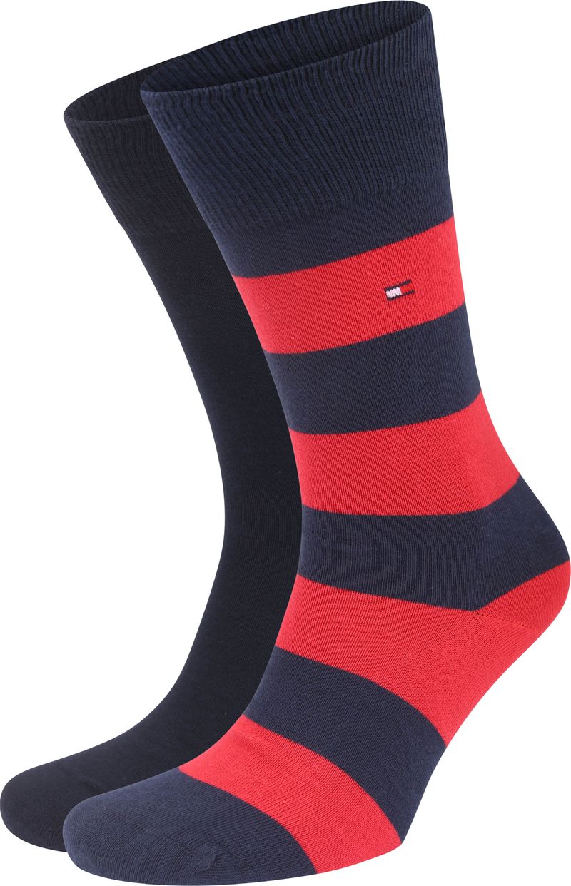 Tommy Hilfiger Socken 2 Paare Rugby Rot - Größe 43-46 von Tommy Hilfiger