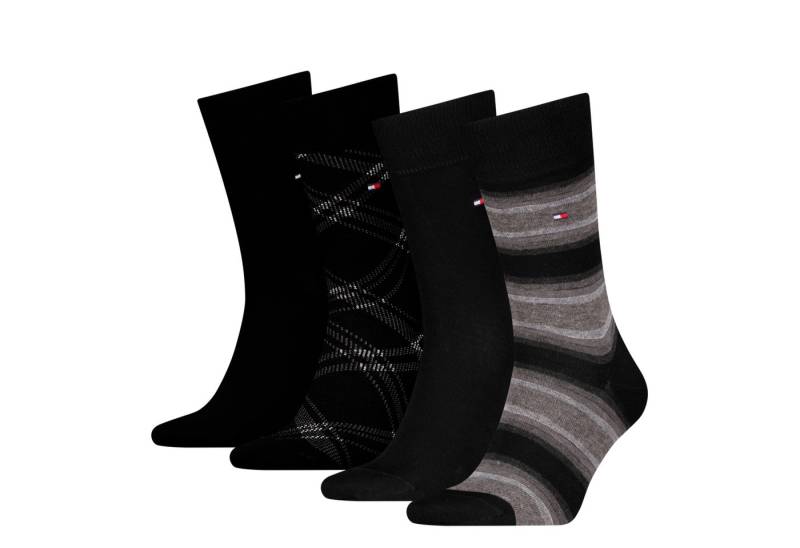 Tommy Hilfiger Socken TH MEN SOCK 4P STRIPE & CHECK ECOM (4er Pack) von Tommy Hilfiger