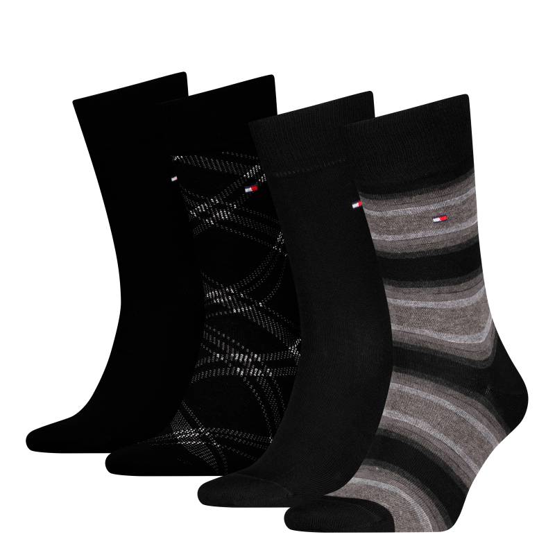 Tommy Hilfiger Socken "TH MEN SOCK 4P STRIPE & CHECK ECOM" 4er Pack von Tommy Hilfiger