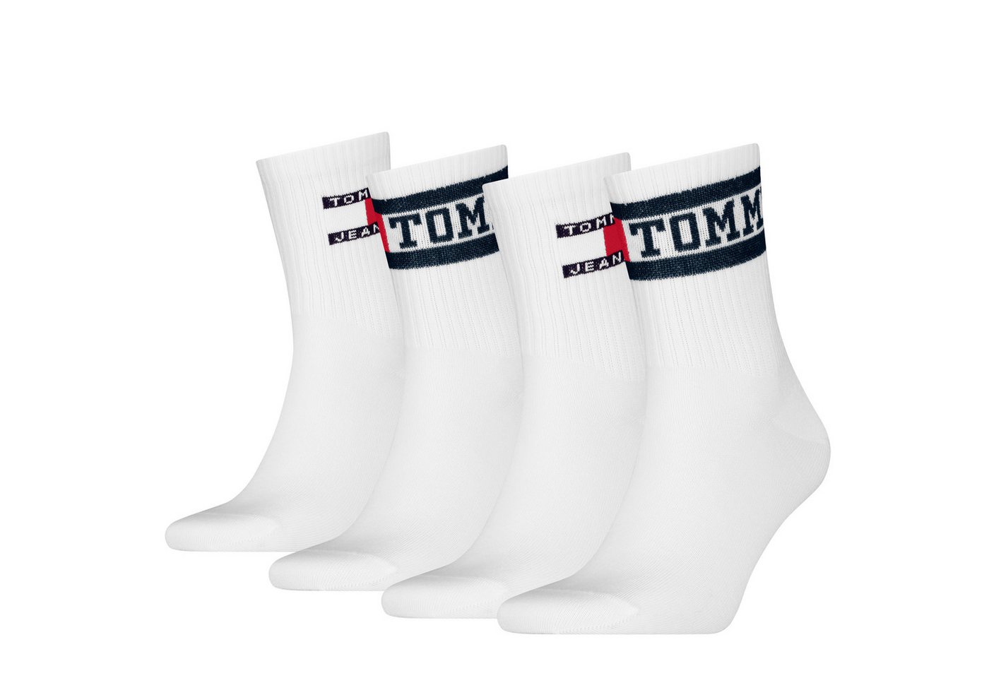 Tommy Hilfiger Socken TH UNI TJ SHORT SOCK 4P ECOM (4-Paar) mit markentypischem Logo-Design von Tommy Hilfiger