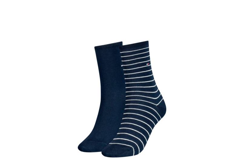 Tommy Hilfiger Socken TH WOMEN SOCK 2P SMALL STRIPE (2-Paar, 2 Paar) mit schmalem Rippenbündchen, meliert, gestreift von Tommy Hilfiger