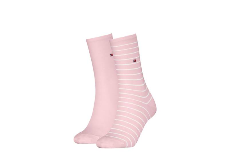 Tommy Hilfiger Socken TH WOMEN SOCK 2P SMALL STRIPE (2-Paar, 2 Paar) mit schmalem Rippenbündchen, meliert, gestreift von Tommy Hilfiger