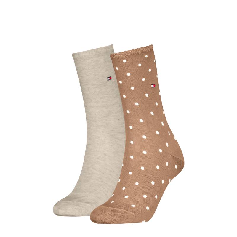 Tommy Hilfiger Socken "TH WOMEN SOCK DOT 2P" 2 Paar, 2 Stk. tlg. mit feinem Rippenbündchen und Logostickerei von Tommy Hilfiger