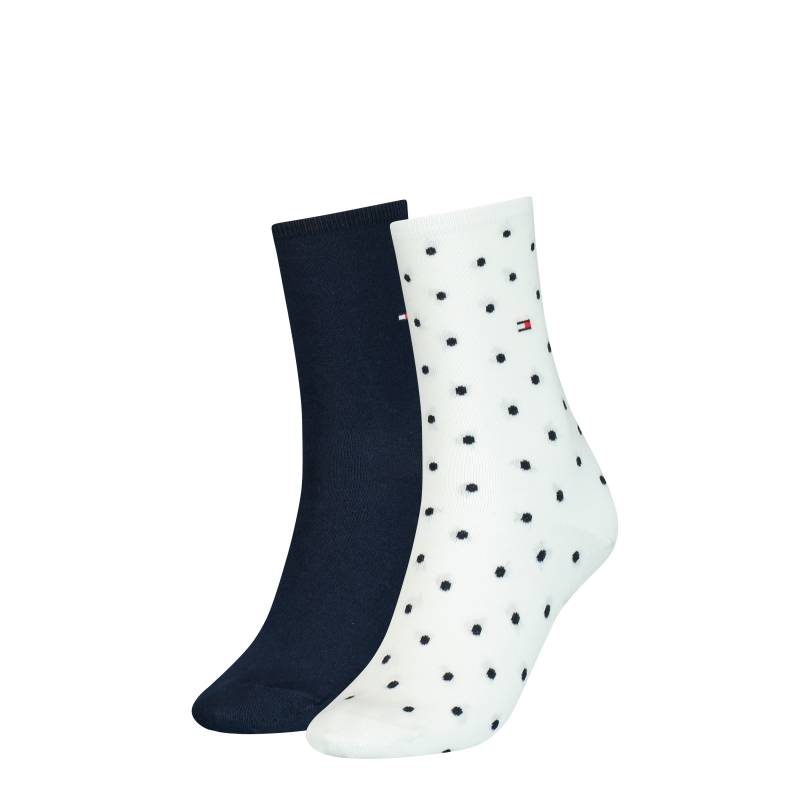 Tommy Hilfiger Socken "TH WOMEN SOCK DOT 2P" 2 Paar, 2 Paar tlg. mit feinem Rippenbündchen und Logostickerei von Tommy Hilfiger